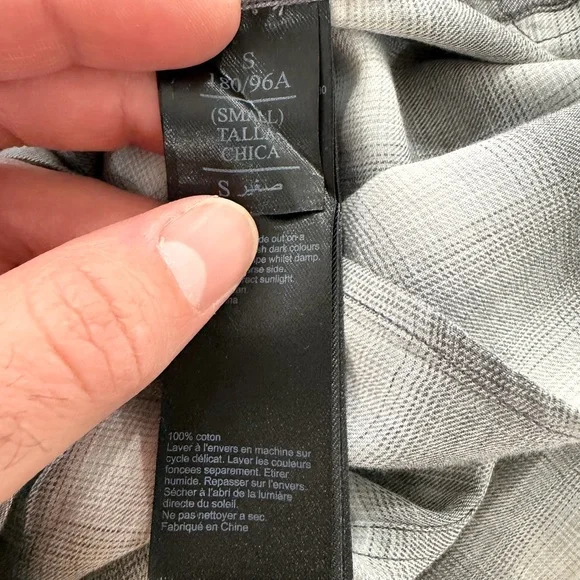 All Saints Men's Gray and White Plaid Shirt - Picture 5 of 7